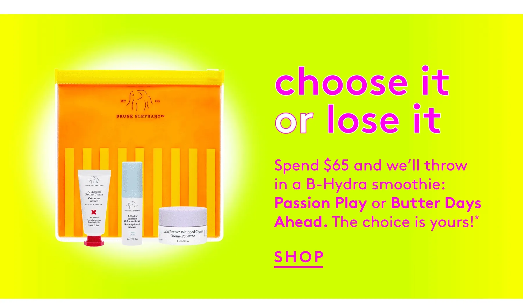 Pick a B-Hydra Smoothie on order $65+