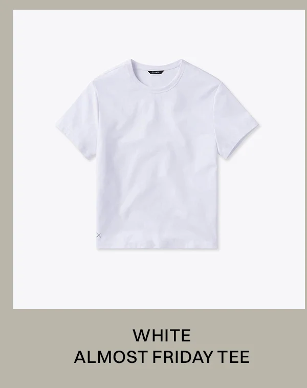 White Almost Friday Tee