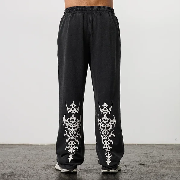 BLACK FORGE WASHED BLACK STRAIGHT LEG SWEATPANTS