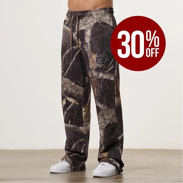 CAMO BLACK STRAIGHT LEG SWEATPANTS