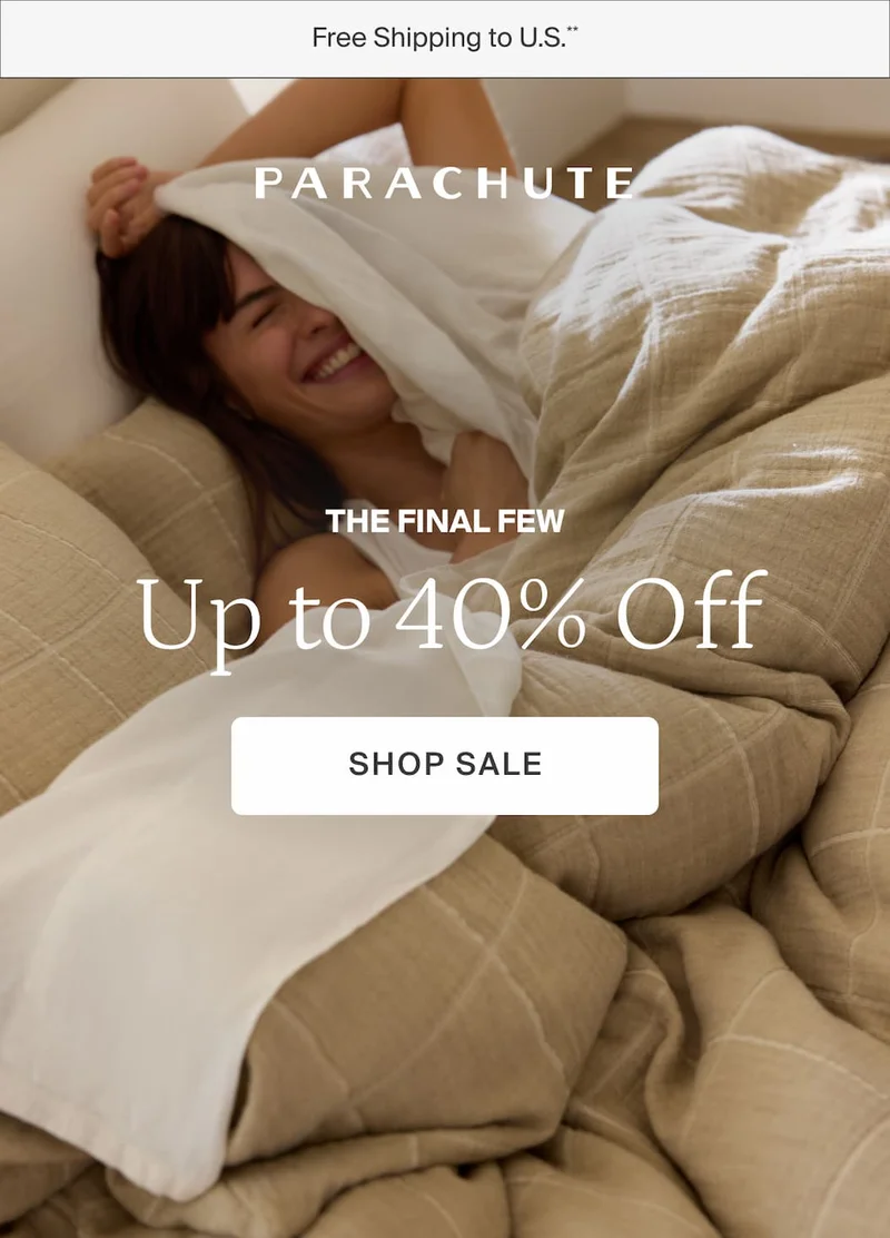The final few. Up to 40% off. Shop sale.