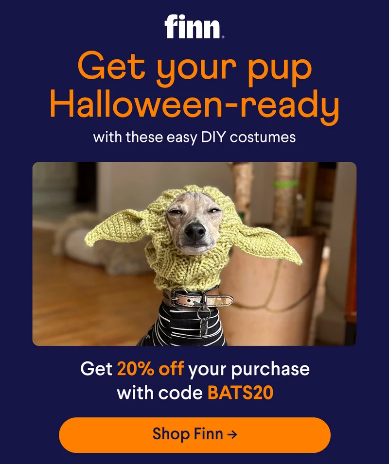 Get your pup Halloween-ready with these easy DIY costumes | Get 20% off your purchase with code discount code