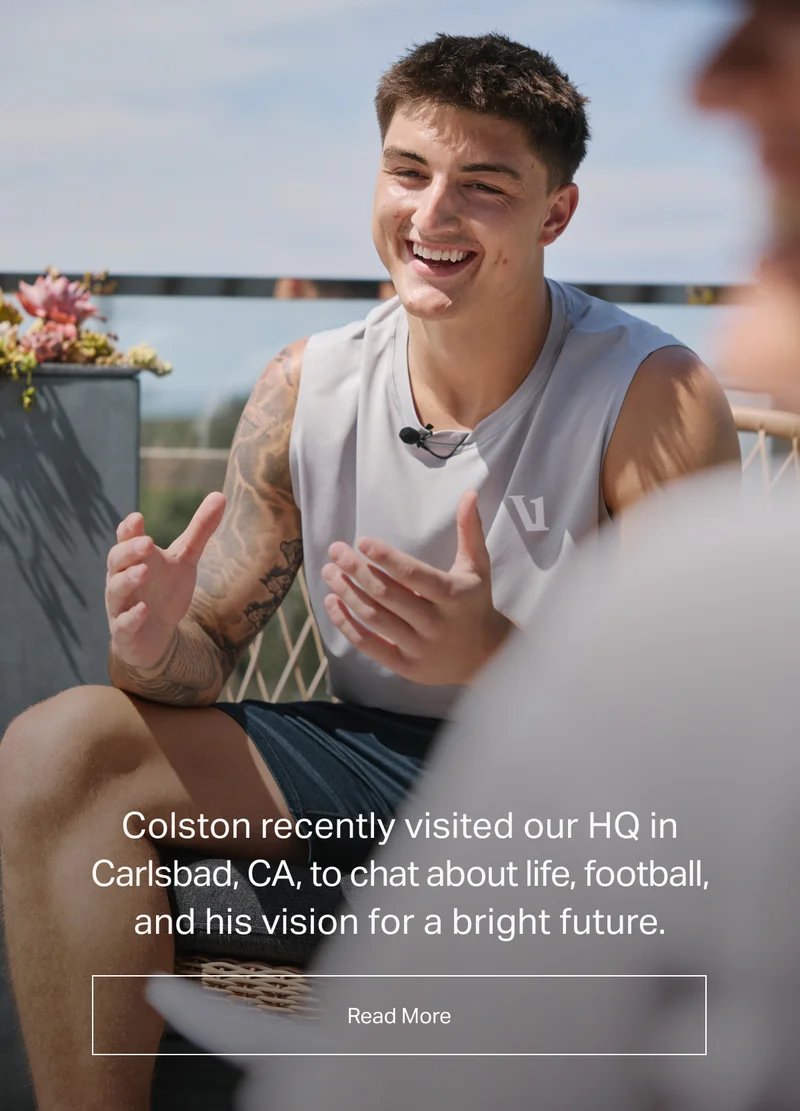 Colston recently visited our HQ in Carlsbad, CA, to chat about life, football, and his vision for a bright future.