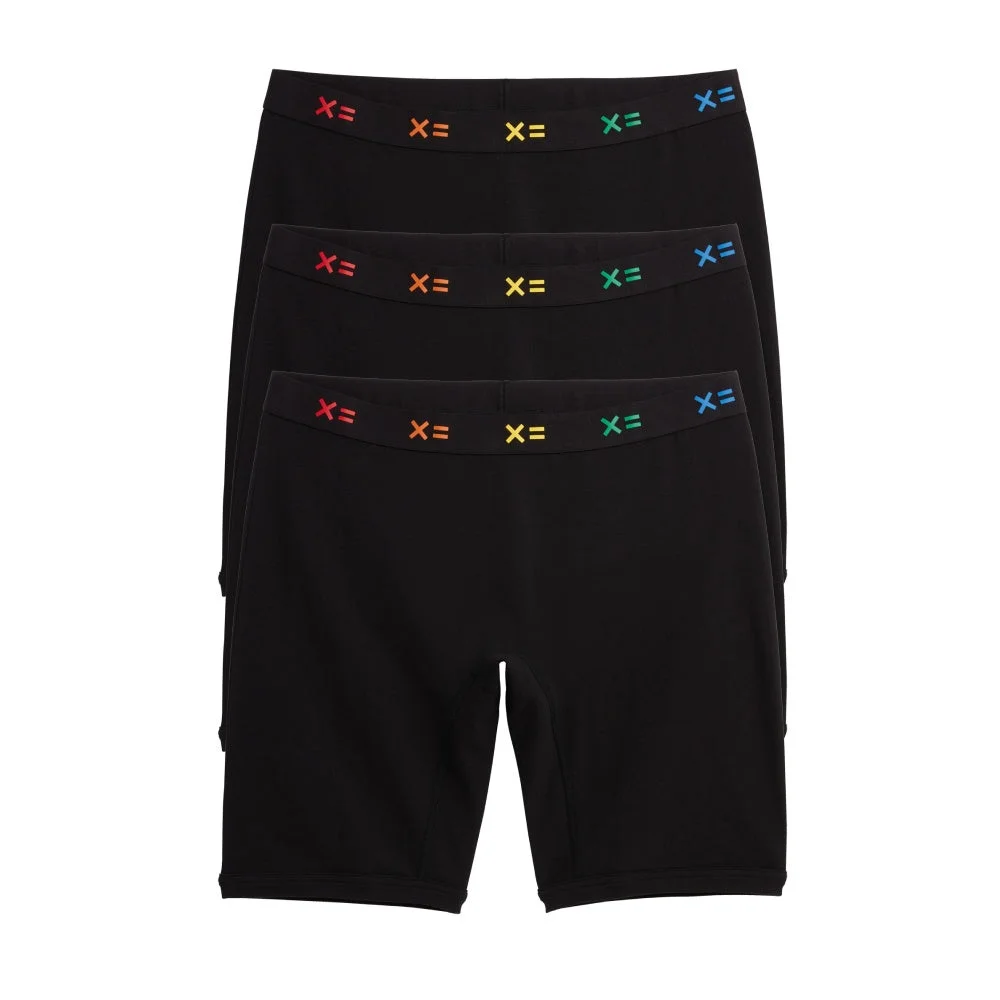 Image of 9" Boxer Briefs 3-Pack - Cotton Black X= Rainbow
