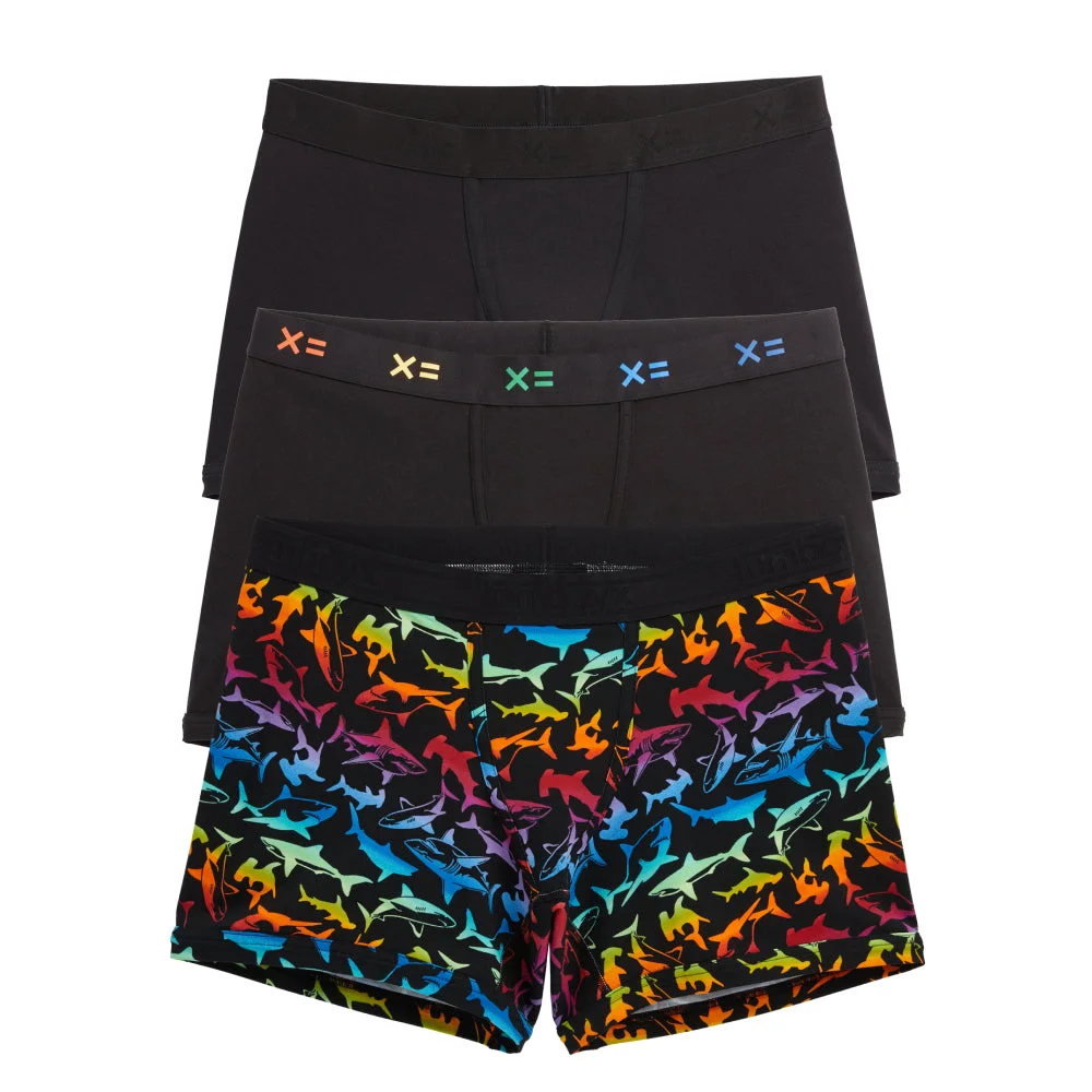 Image of 4.5" Trunks 3-Pack - Shark Frenzy