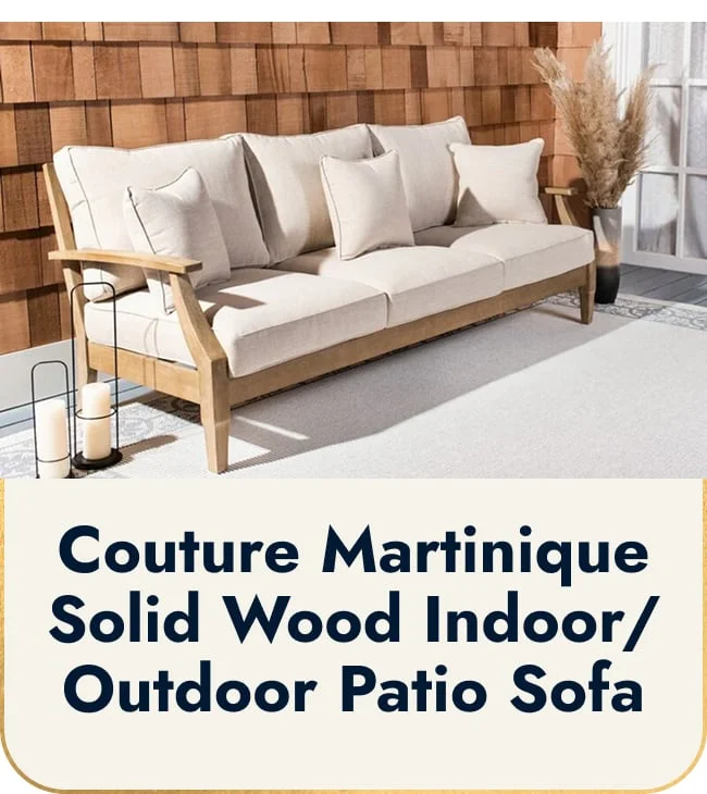 Couture Martinique Solid Wood Indoor/Outdoor Patio Sofa