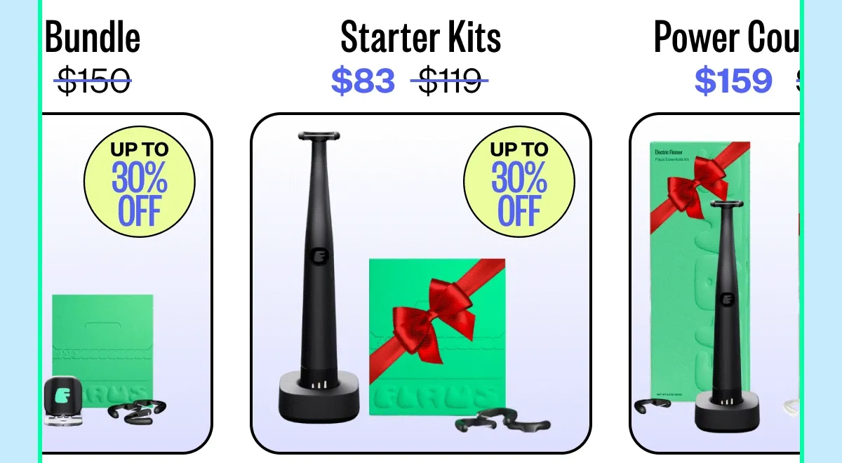 Starter Kits up to 30% off, $83 | Family Bundle up to 40% off, $286 | Power Couple Bundle up to 33% off, $159 | Deluxe Bundle up to 30% off, $105