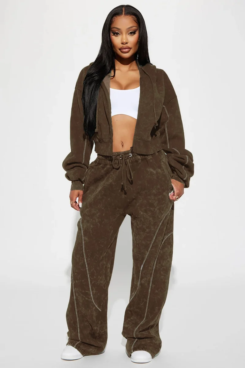 Image of Norah Washed Lounge Pant - Brown