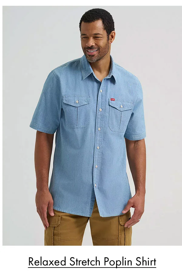 Relaxed stretch poplin shirt