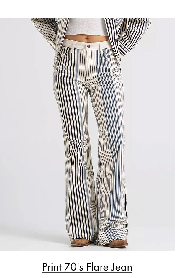 Print 70's flare jean