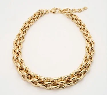 Susan Graver Bold Graduated Hoop Chain Necklace