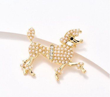 Isaac Mizrahi Live! Faux Pearl Poodle Pin