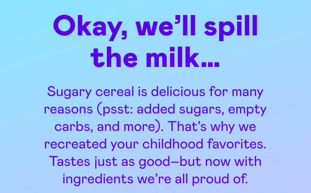 Okay, we'll spill the milk...