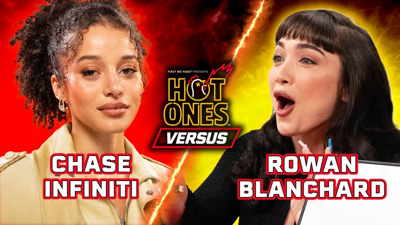 Chase Infiniti and Rowan Blanchard on Hot Ones Versus.