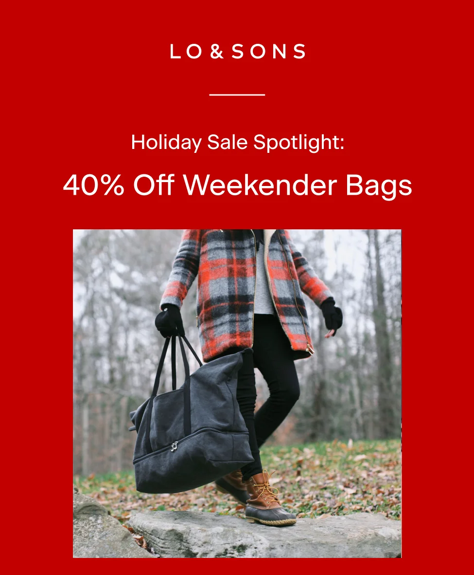 40% OFF Weekender Bags