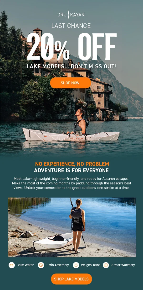 TIMEIS RUNNING OUT! Get 20% OFF all Lake Models! TIMEIS RUNNING OUT! Get 20% OFF all Lake Models!