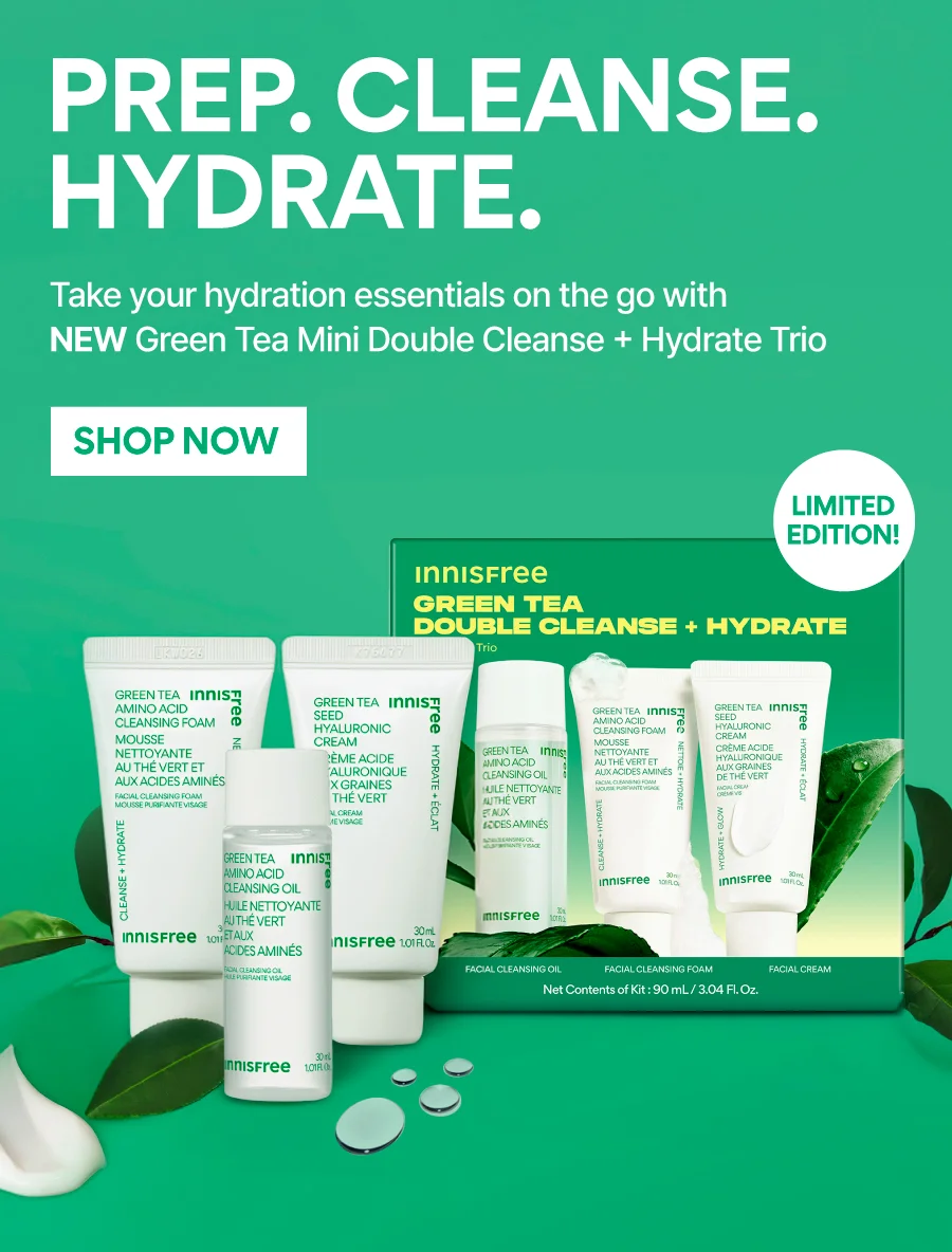 GREEN TEA MINI DOUBLE CLEANSE + HYDRATE TRIO