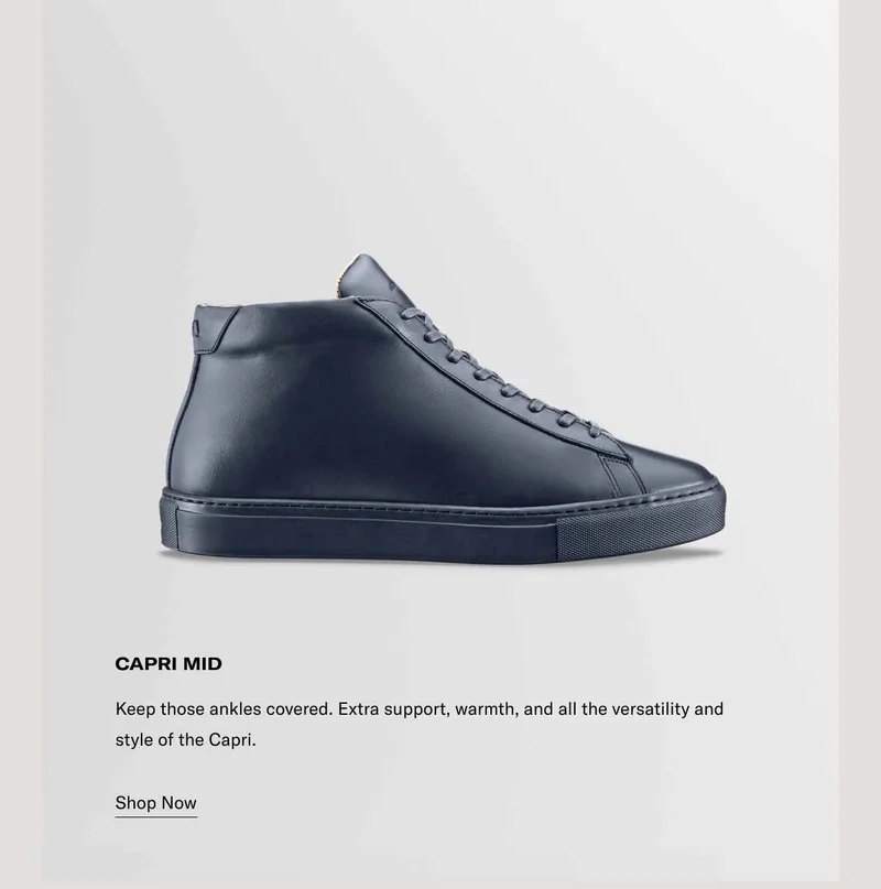 Capri Mid. Keep those ankles covered. Extra support, warmth, and all the versatility and style of the Capri.