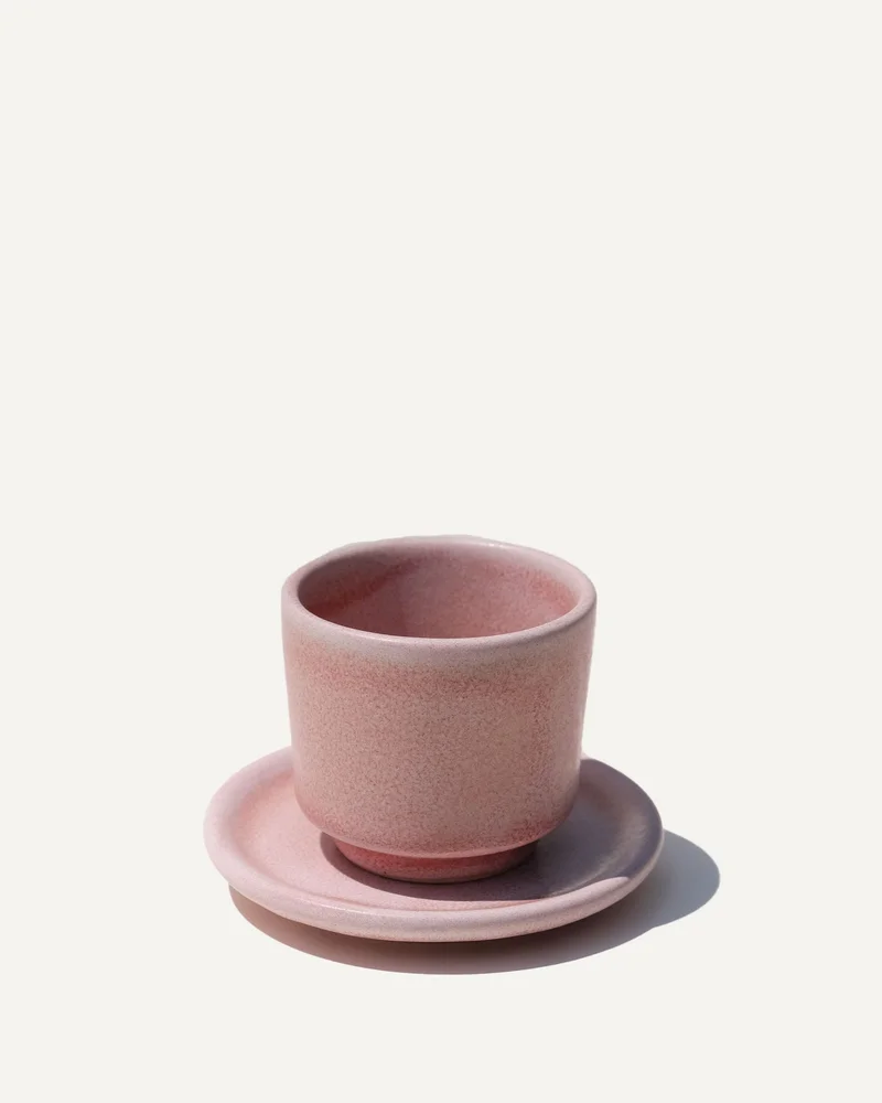 Image of Oaxacan Pink Espresso Cup + Saucer