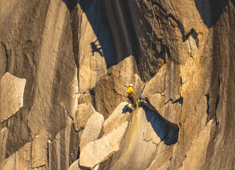 Two climbers on a big wall.