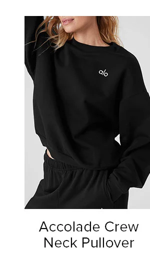 accolade crew neck pullover - black