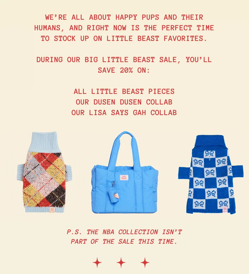 We’re all about happy pups and their humans, and right now is the perfect time to stock up on Little Beast favorites