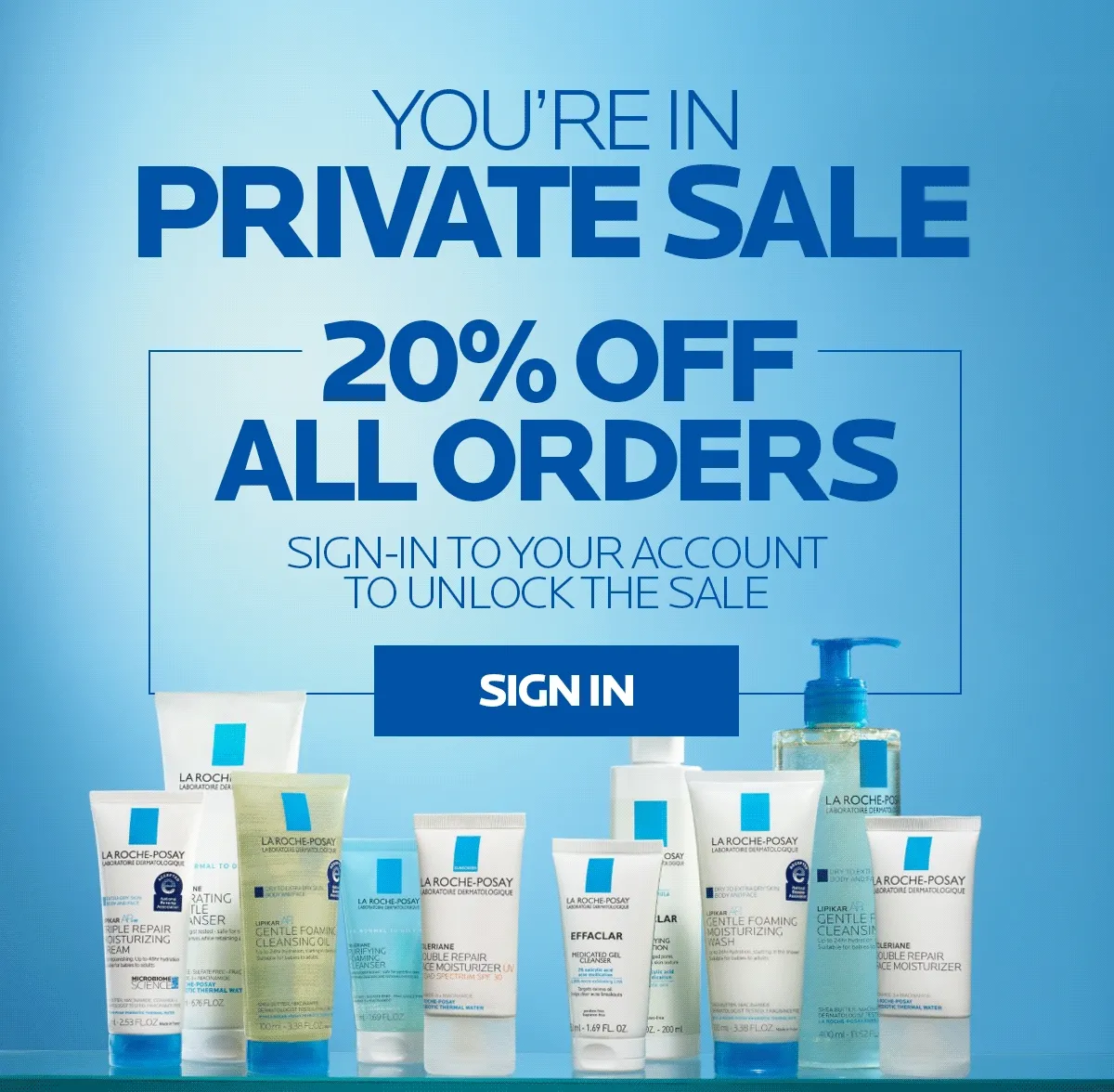 Shop 20% off private sale when you sign in to your account