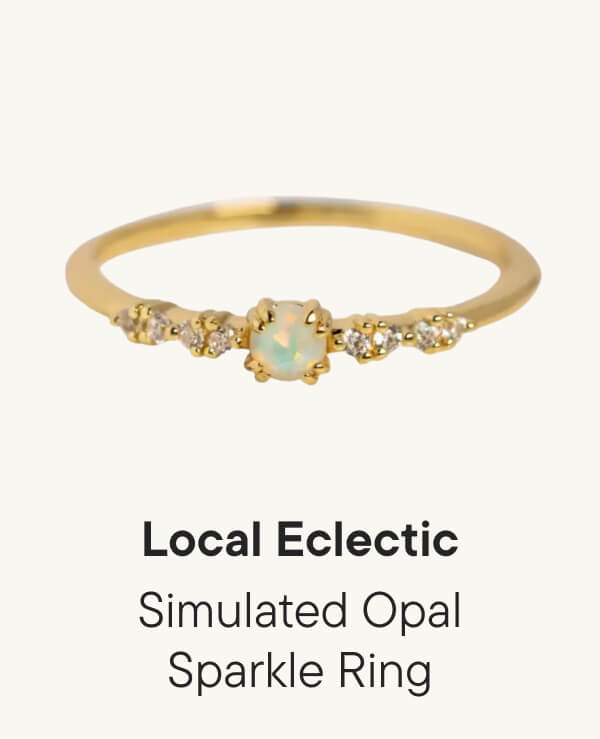 Simulated Opal Sparkle Ring Simulated Opal Sparkle Ring