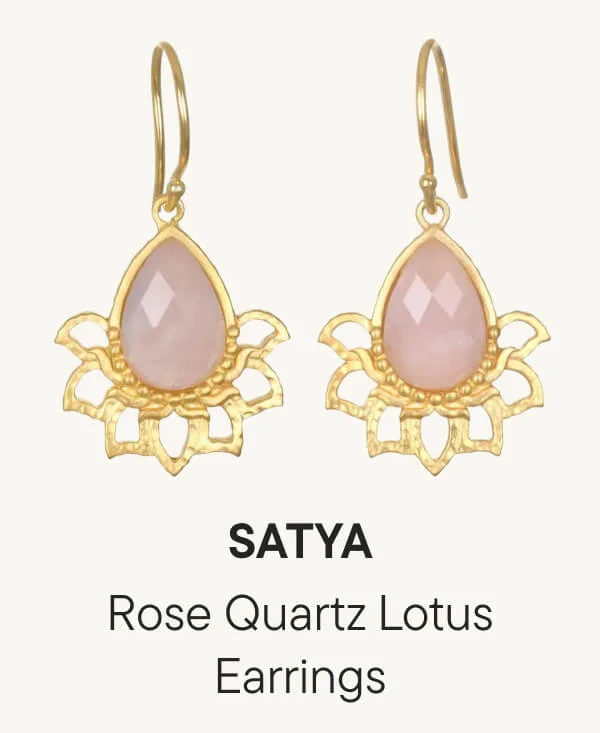 Rose Quartz Lotus Earrings Rose Quartz Lotus Earrings