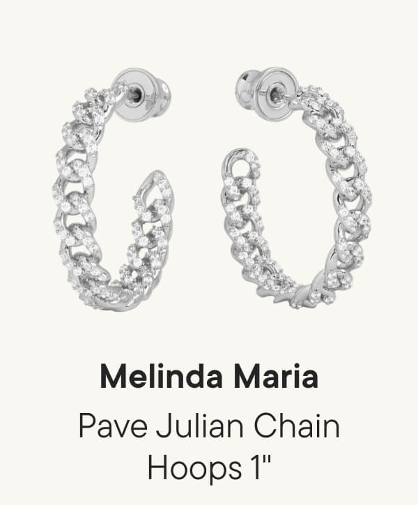 Pave Julian Chain Hoops 1 Pave Julian Chain Hoops 1