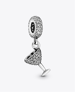Pavé Cocktail Glass Dangle Charm
