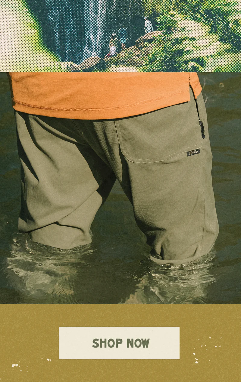 Here we go! Our brand new Electrolight Pants are our lightest tech pants yet and man do we love them. Use them for all your amphibious pursuits or just hanging around.