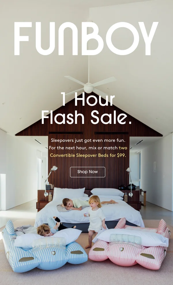 Funboy - 1 Hour Flash Sale. 2 Convertible Sleepover Beds for $99 - Shop Now