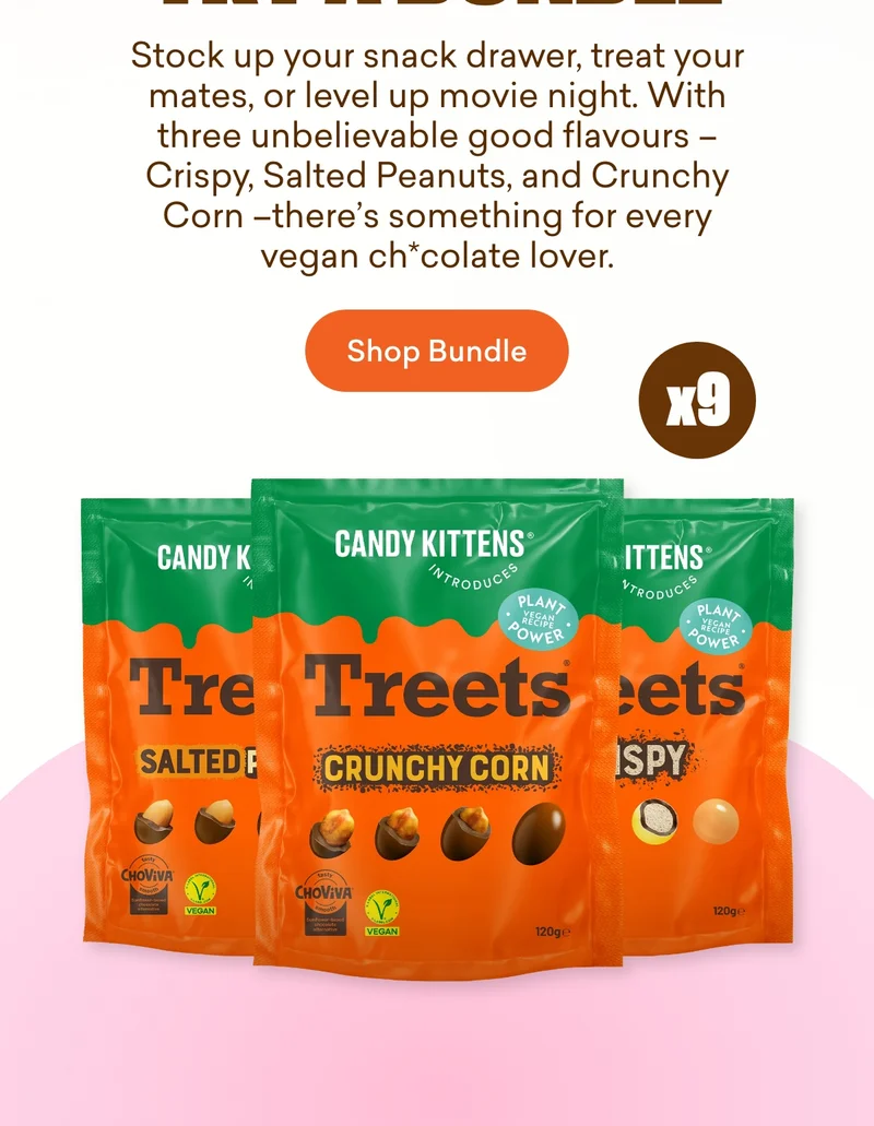 Stock up your snack drawer, treat your mates, or level up movie night. With three unbelievably good flavours – Crispy, Salted Peanuts, and Crunchy Corn –there’s something for every vegan ch*colate lover.