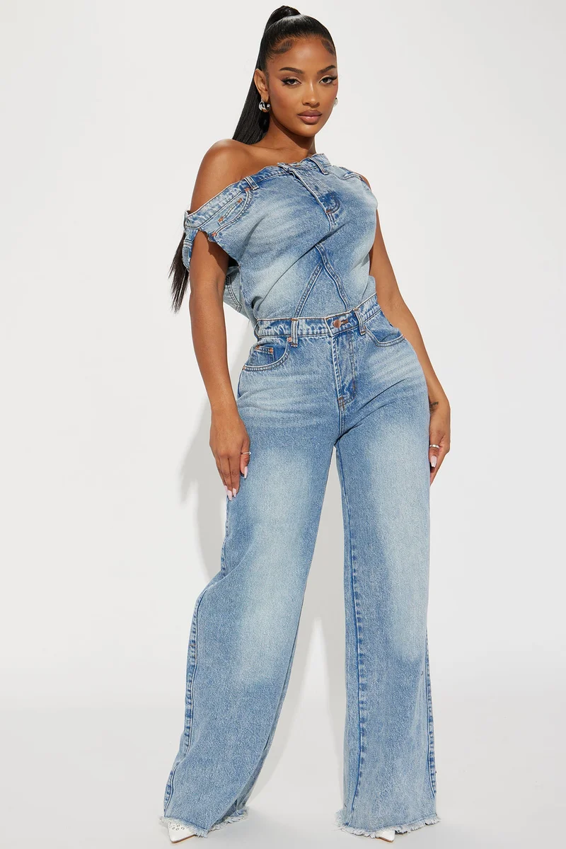 Image of Dakota Denim Jumpsuit - Denim