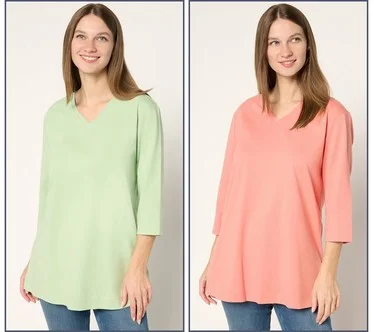 Denim & Co. Essentials Regular Cotton Jersey 2-Pack Tunic