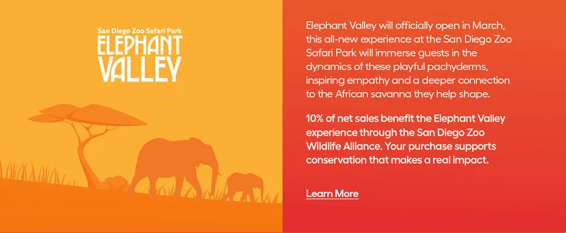 10% of net sales benefit the Elephant Valley exhibit through the San Diego Zoo Wildlife alliance. Your purchase supports conservation that makes a real impact. - Learn More