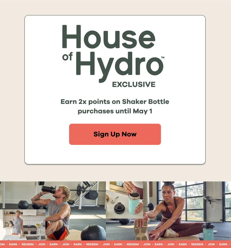 House of Hydro | Earn 2x points on Shaker Bottle purchases until May 1