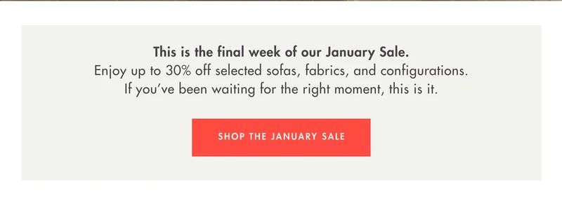 This is the final week of our January Sale - enjoy up to 30% off while you still can.
