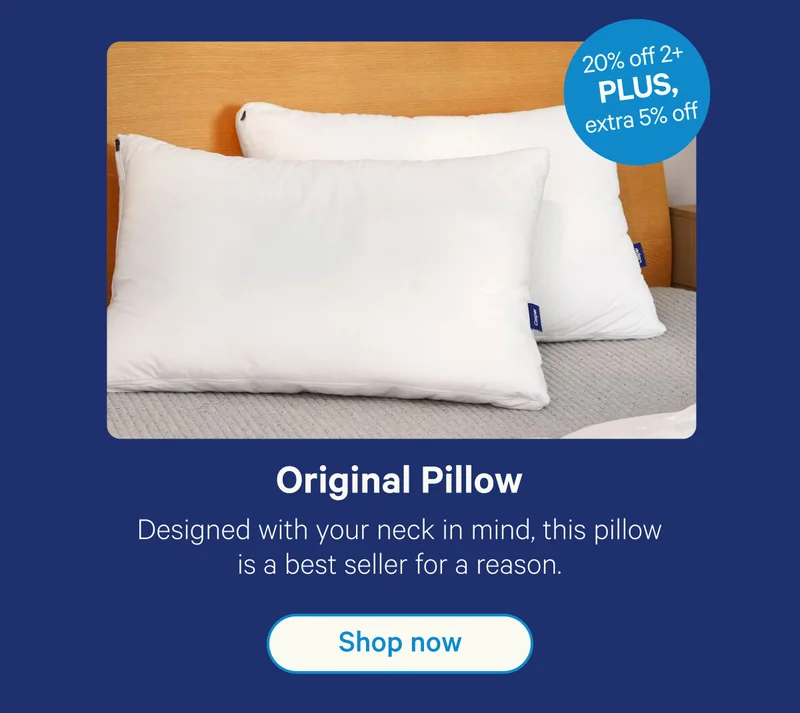 Original Pillow; Designed with your neck in mind, this pillow is a best seller for a reason.