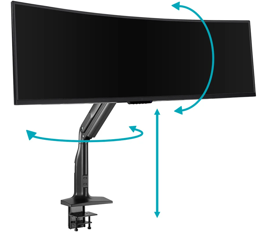 Heavy‑Duty Single‑Monitor Adjustable Gas‑Spring Desk Mount