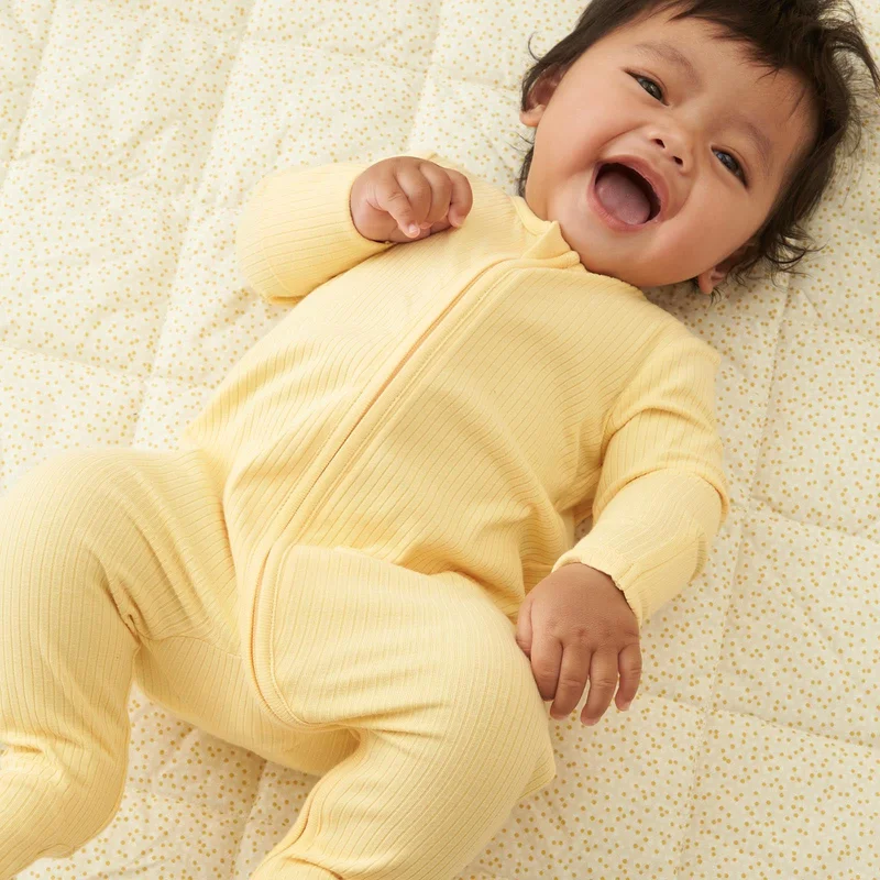 Image of Ribbed Clever Zip Footed Baby Pajamas