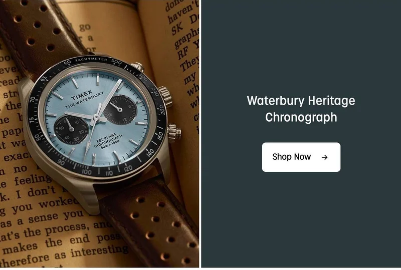 Shop Now (Waterbury Heritage Chronograph) - Timex