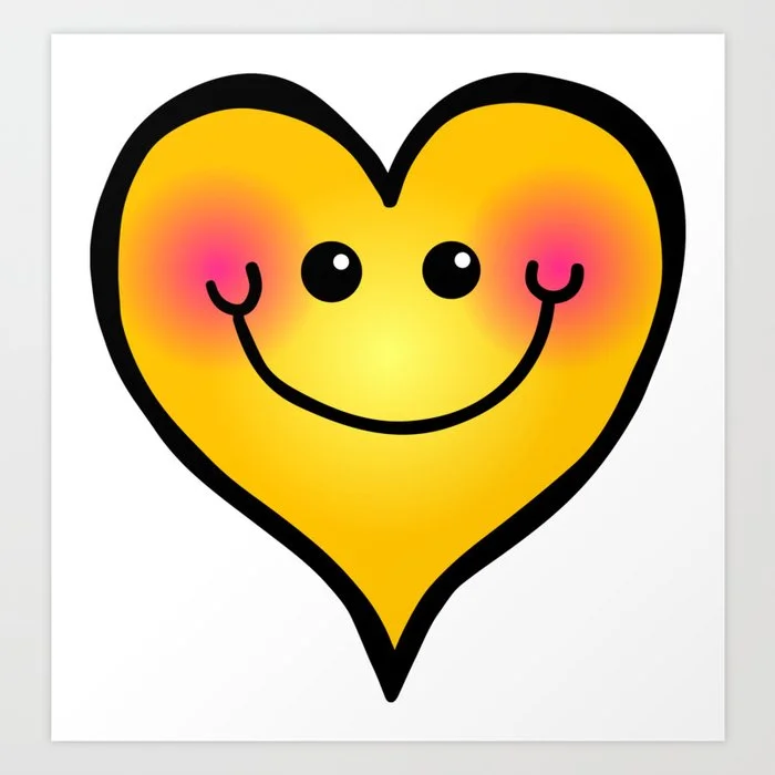 Happy Smiling Heart Shape Art Print Art Print