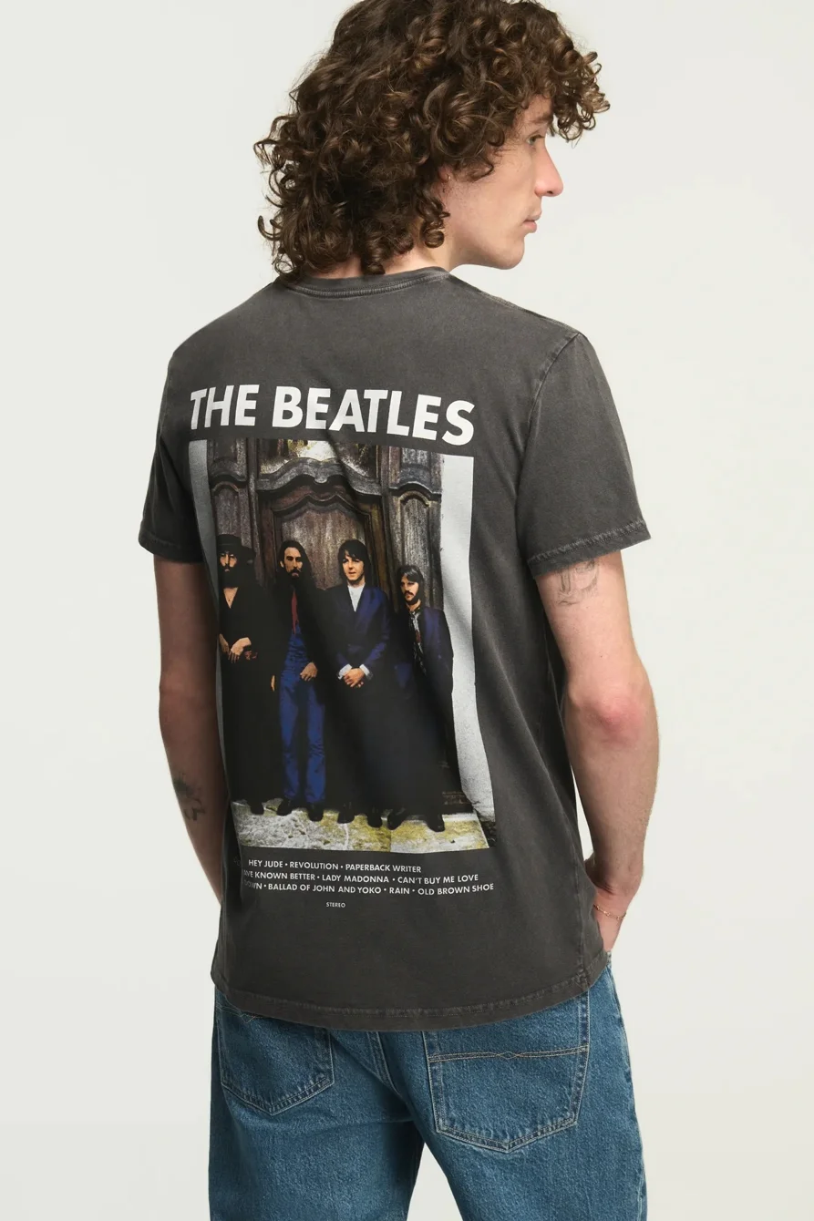 Image of Lucky Brand The Beatles Photo Reel Tee - Men's Clothing Tops Shirts Tee Graphic T Shirts in Jet Black