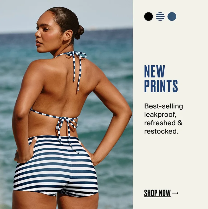 New prints. Best-selling leakproof refreshed & restocked. Shop Now