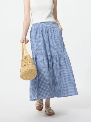 Tiered Maxi Skirt | Gingham