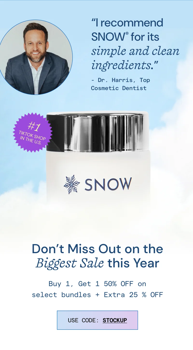 "I recommend SNOW for its simple and clean ingredients." - Dr. Harris, Top Cosmetic Dentist