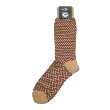 Chevron Beige Cotton Socks