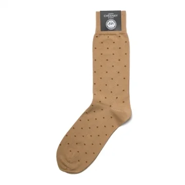 Spot Pattern Beige Cotton Socks